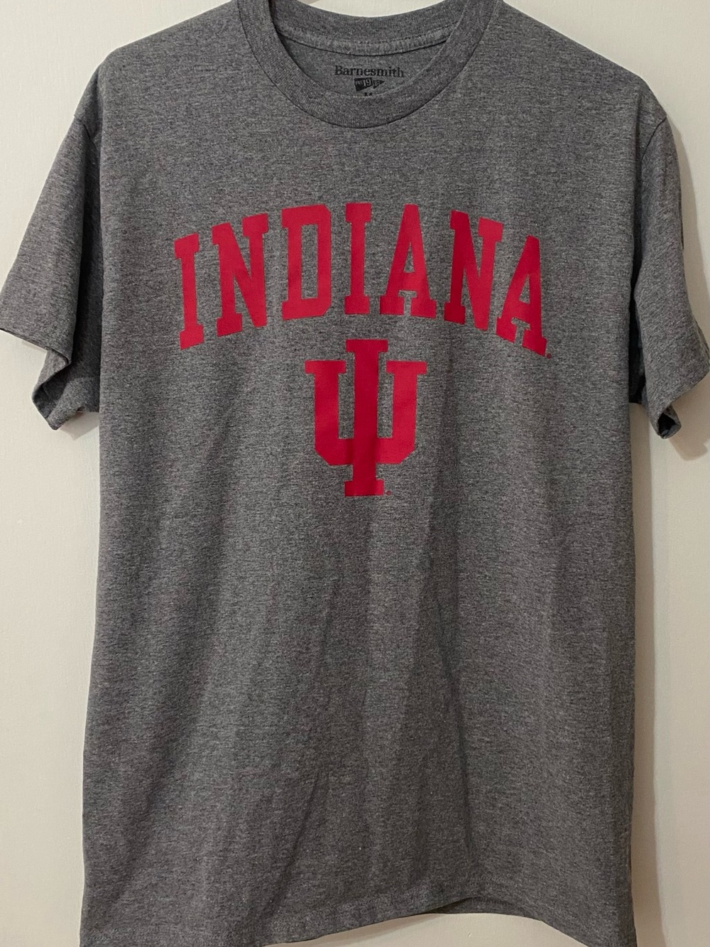 Indiana Logo Short Sleeve T-Shirt - Gray/Red